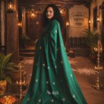 Chandrakor Marathi Traditional saree Hainpainted